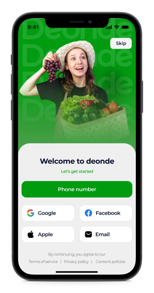 Grocery customer app screen 2