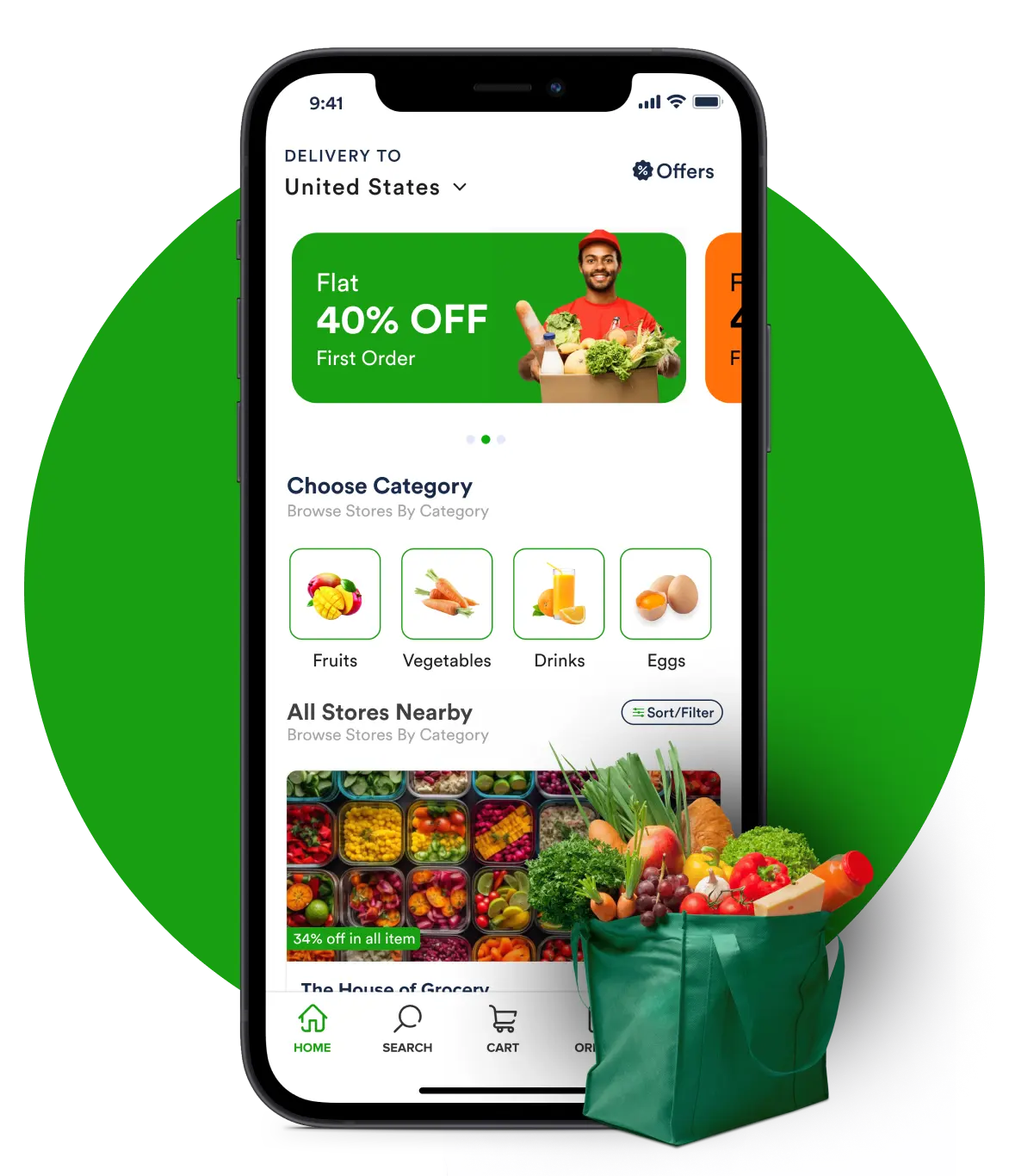Deonde platform powering an Instacart-like grocery delivery marketplace