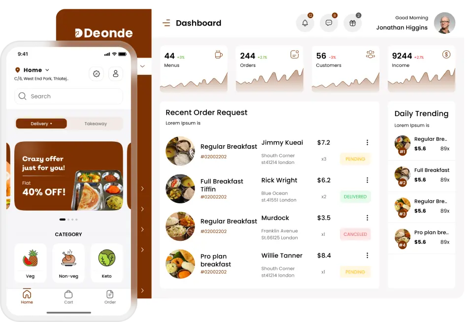 Grocery delivery app platform by Deonde