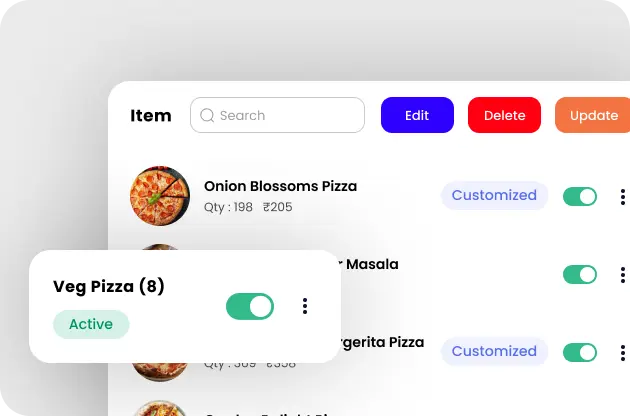 Easy restaurant website customization with no coding